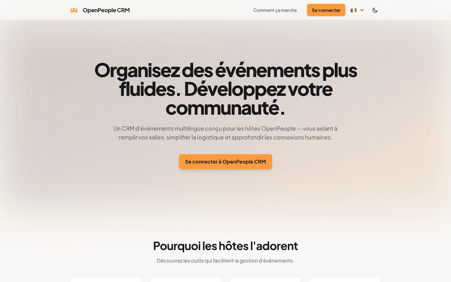 Screenshot of a web dashboard with a list of participants and event details. - Dashboard